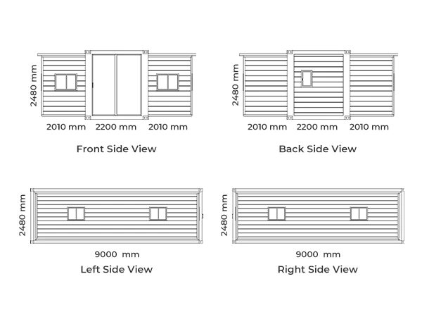 Different view of 30 ft modular expandable container house.