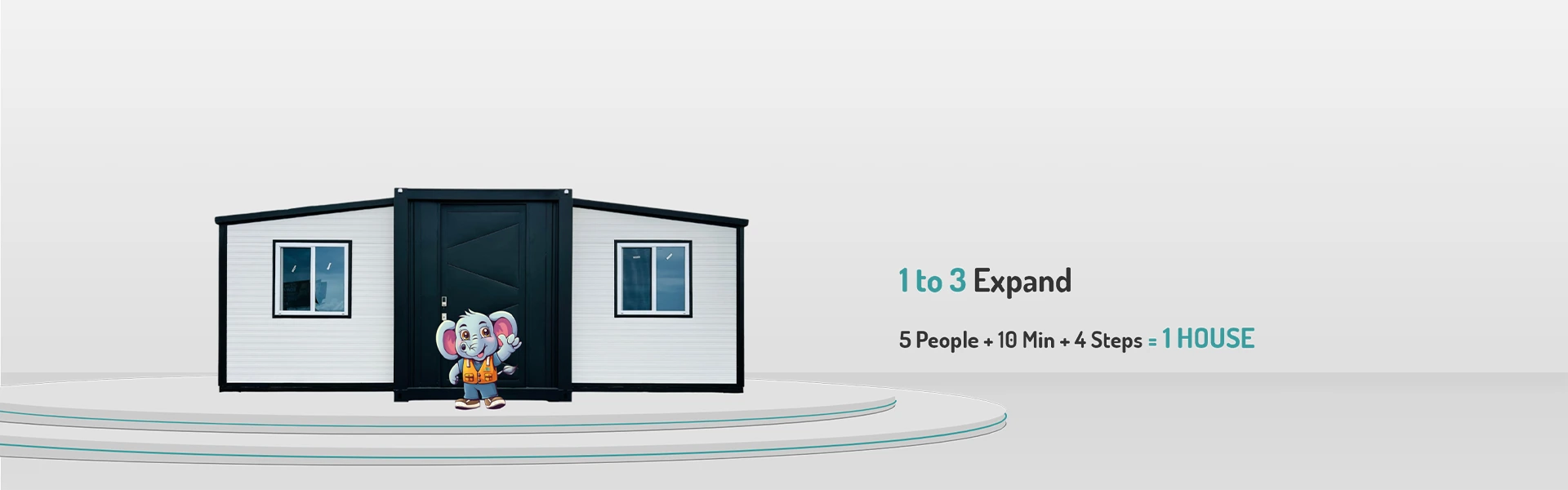 A set of 20ft expandable container house