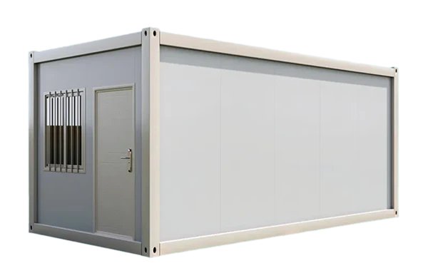 Un conjunto de casa contenedor de paquete plano.