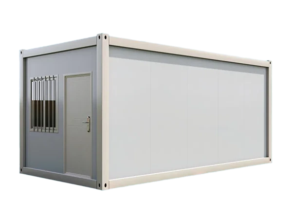 A set of light gray color folding container house on white background.