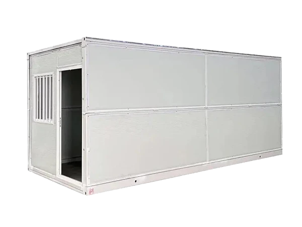A set of light gray color folding container house on white background.