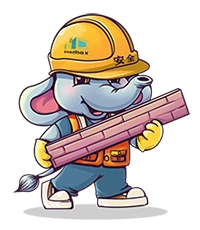 The mascot Tonton is holding one piece of wall panel.